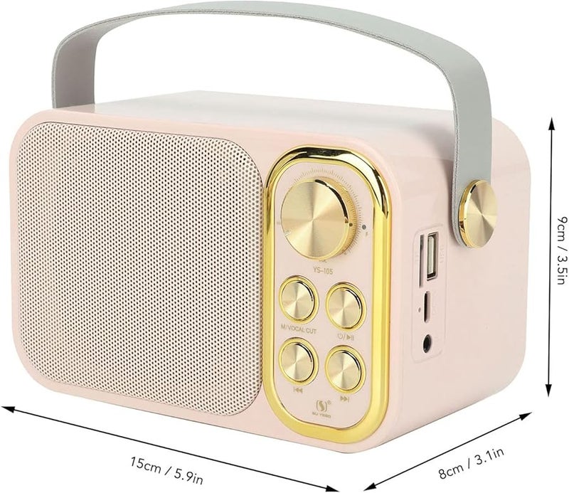 Pink Portable Karaoke Machine Outdoor Singing Party 5 Hours 6 Speech Effects - Image 5